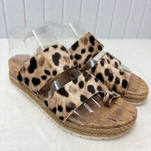 B.O.C. Leopard Print Espadrille Slip-On Sandals Size 7M